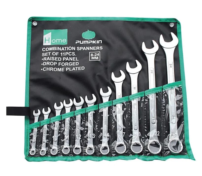 ประแจแหวนข้างปากตายชุด 11 ตัว (8-24mm) PUMPKIN Home